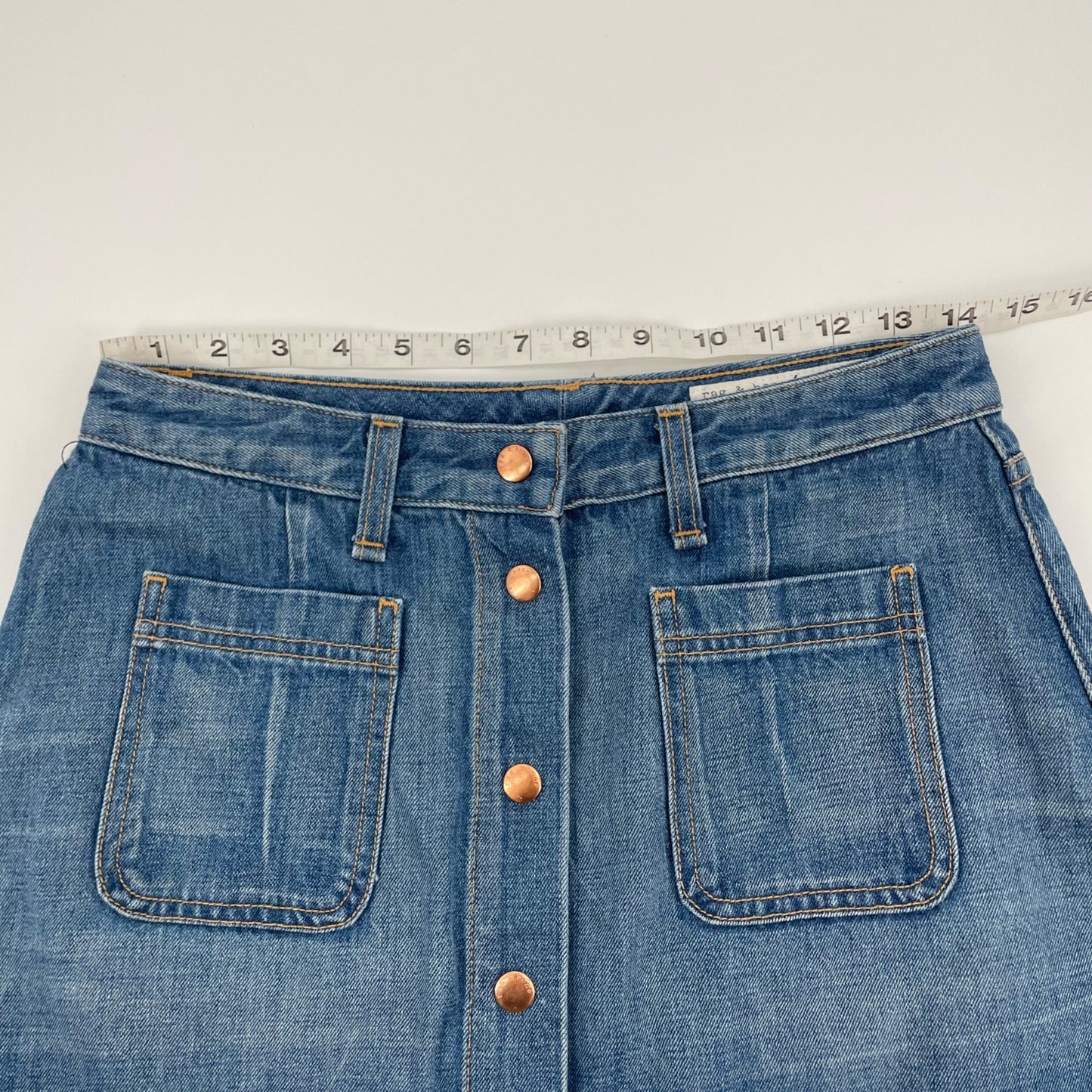 Rag & Bone Santa Cruz Snap Front Denim Mini Skirt Capitol Womens Size 27