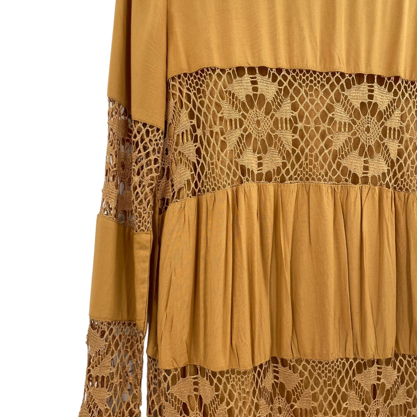 Revolve Tularosa Berkley Yellow Crochet Lace Long Sleeve Dress Womens Medium