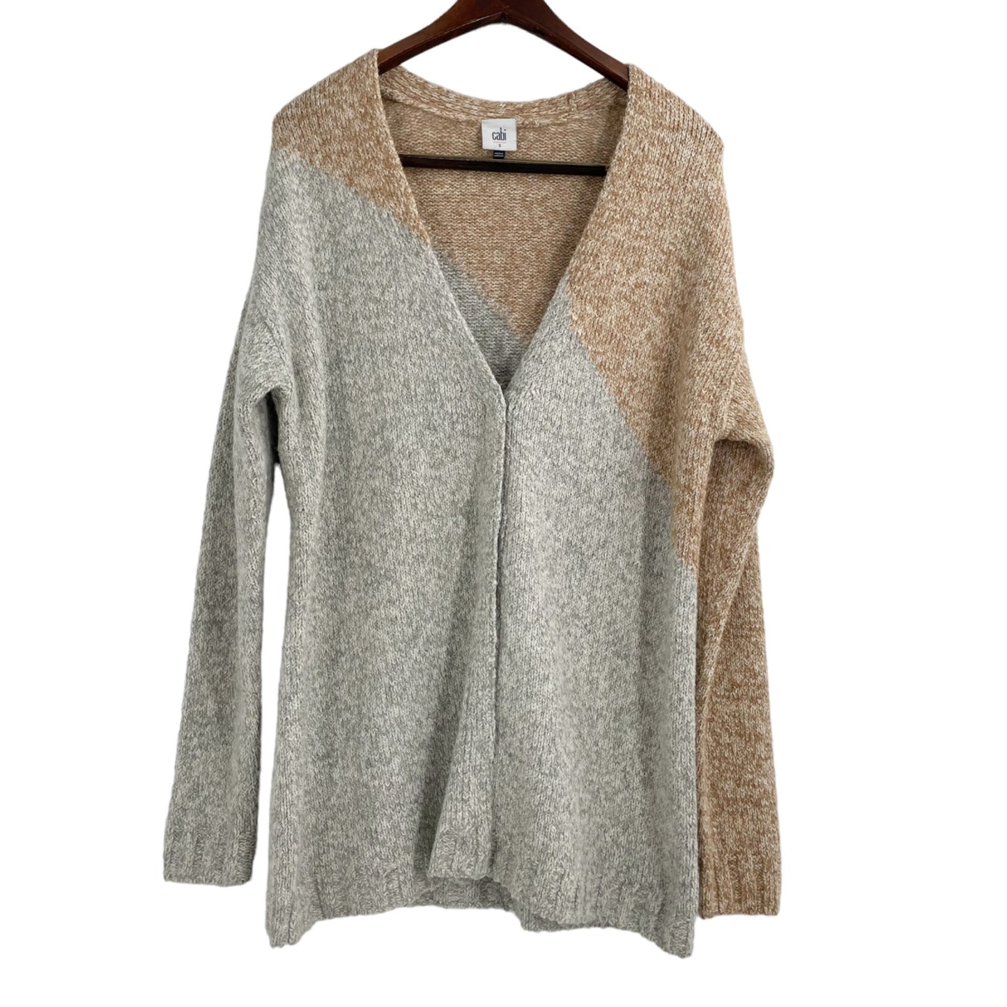 Cabi Tilt Color Block Long Line Cardigan Sweater Womens Size Small Style 3886