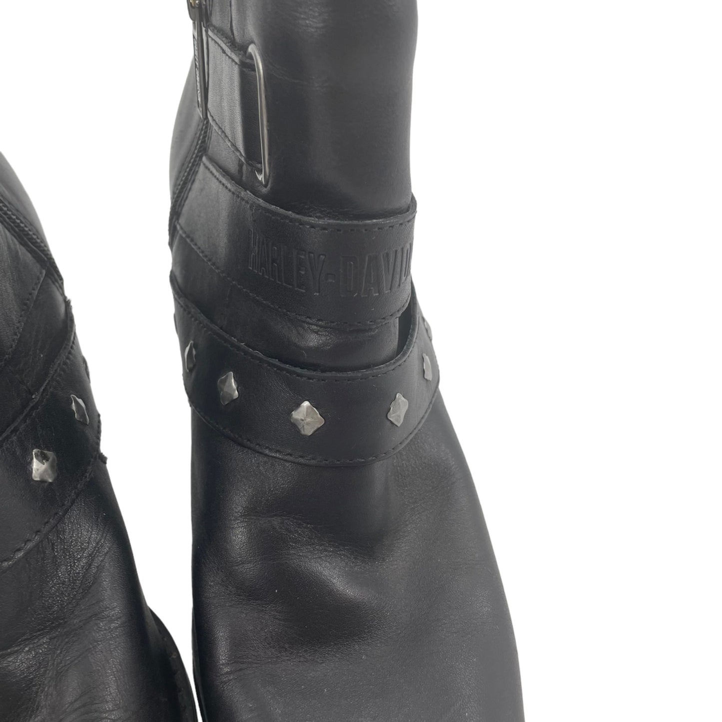 Harley-Davidson Bridgit Shootie Black Leather 4 Inch Ankle Boots Womens Size 9M