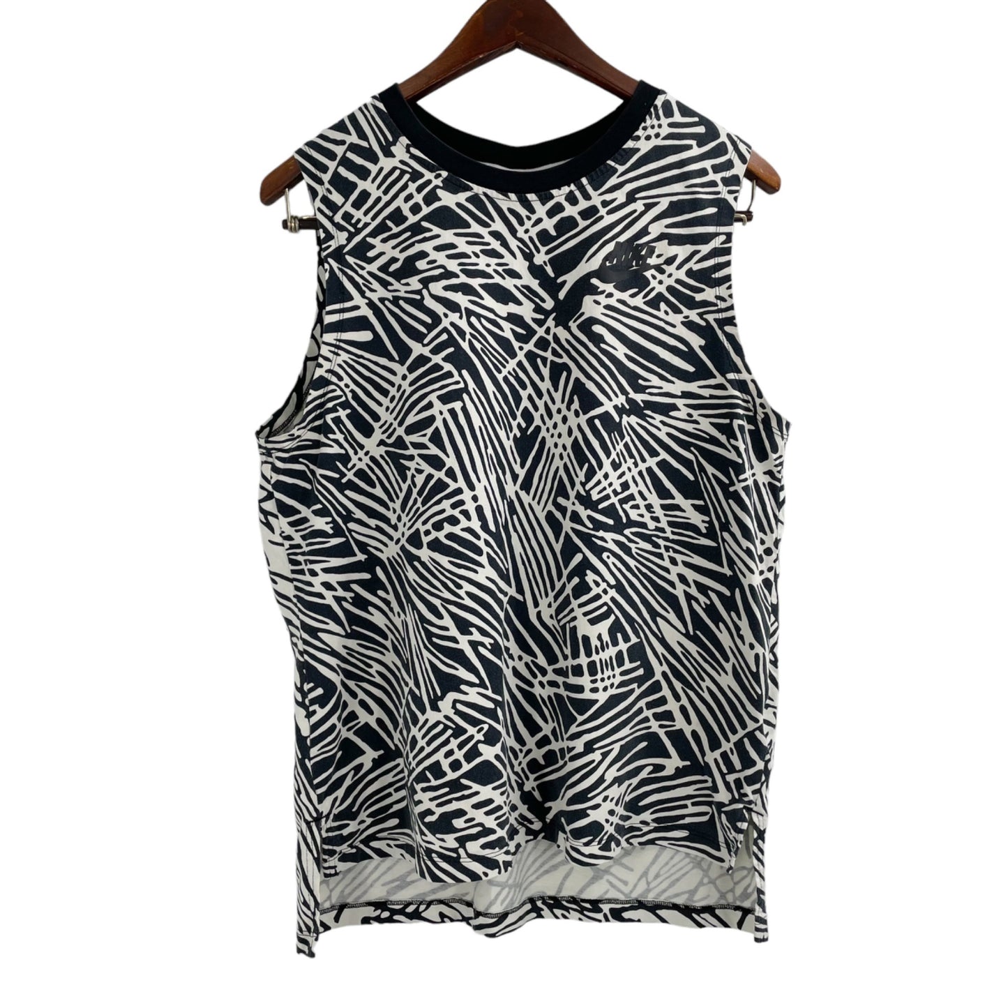 NIKE Zebra Black White Graphic Muscle Tank Top Womens Size Medium Style 739960