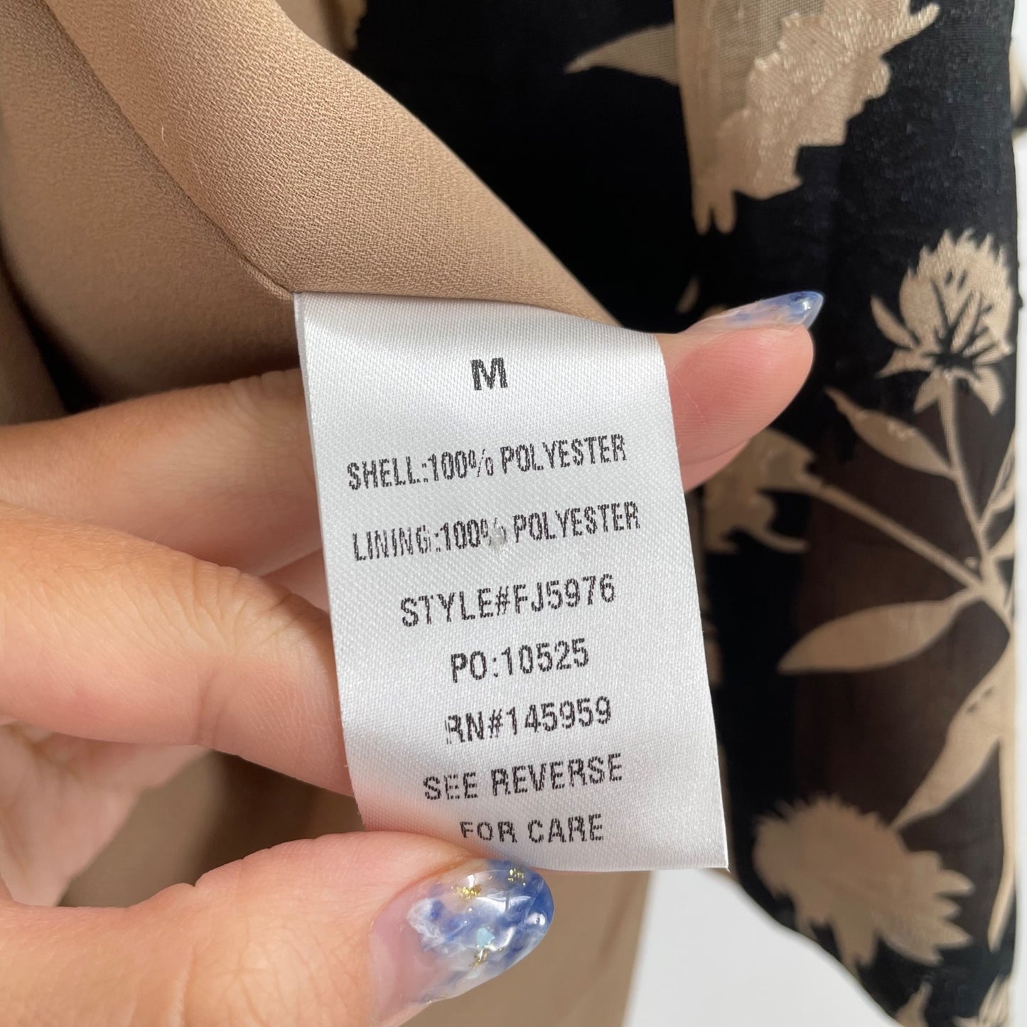 Dress Forum Black Tan Floral Open Front Kimono Womens Size Medium Pockets