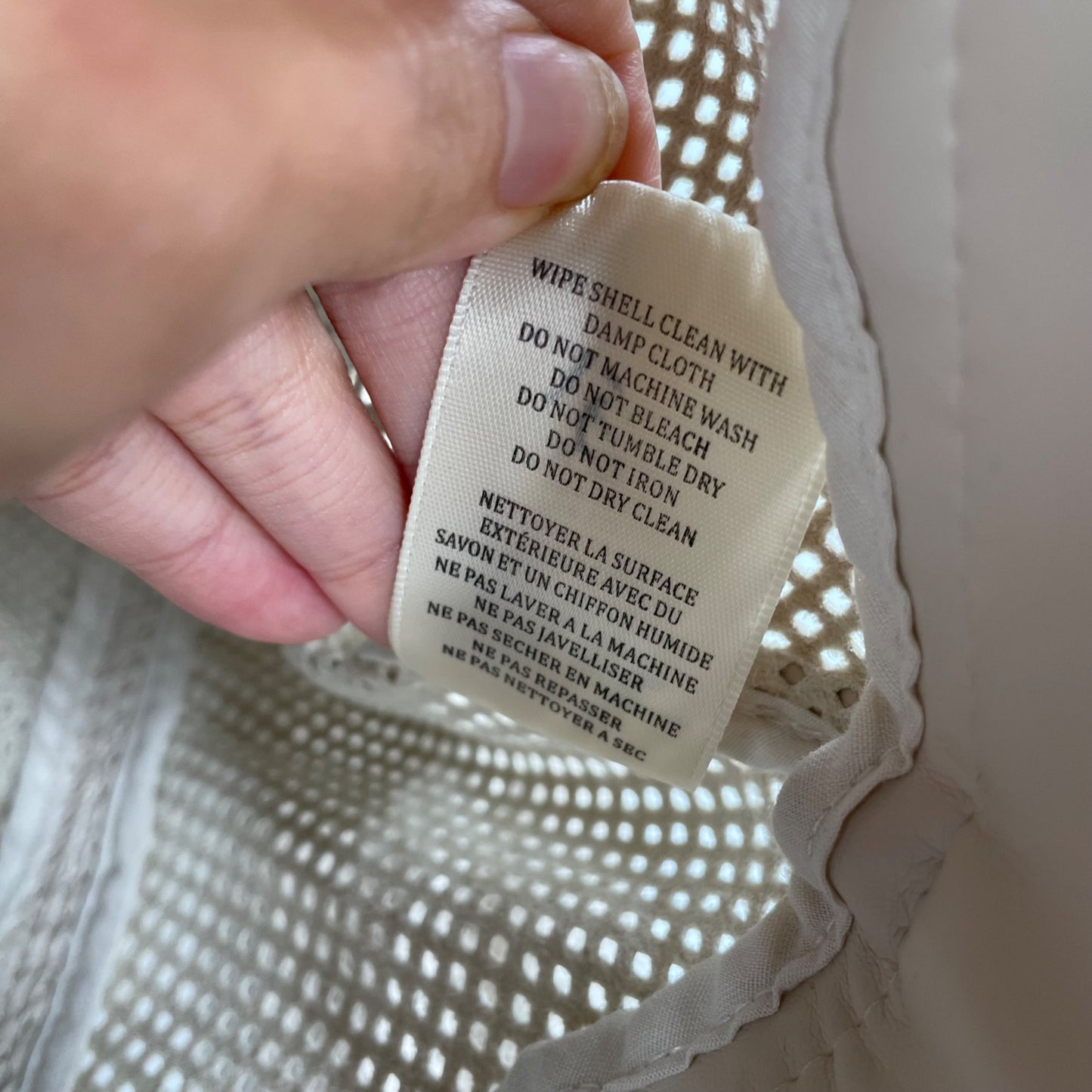 Blank NYC Imelda Cream Perforated Vegan Leather Moto Zip Jacket Womens Small