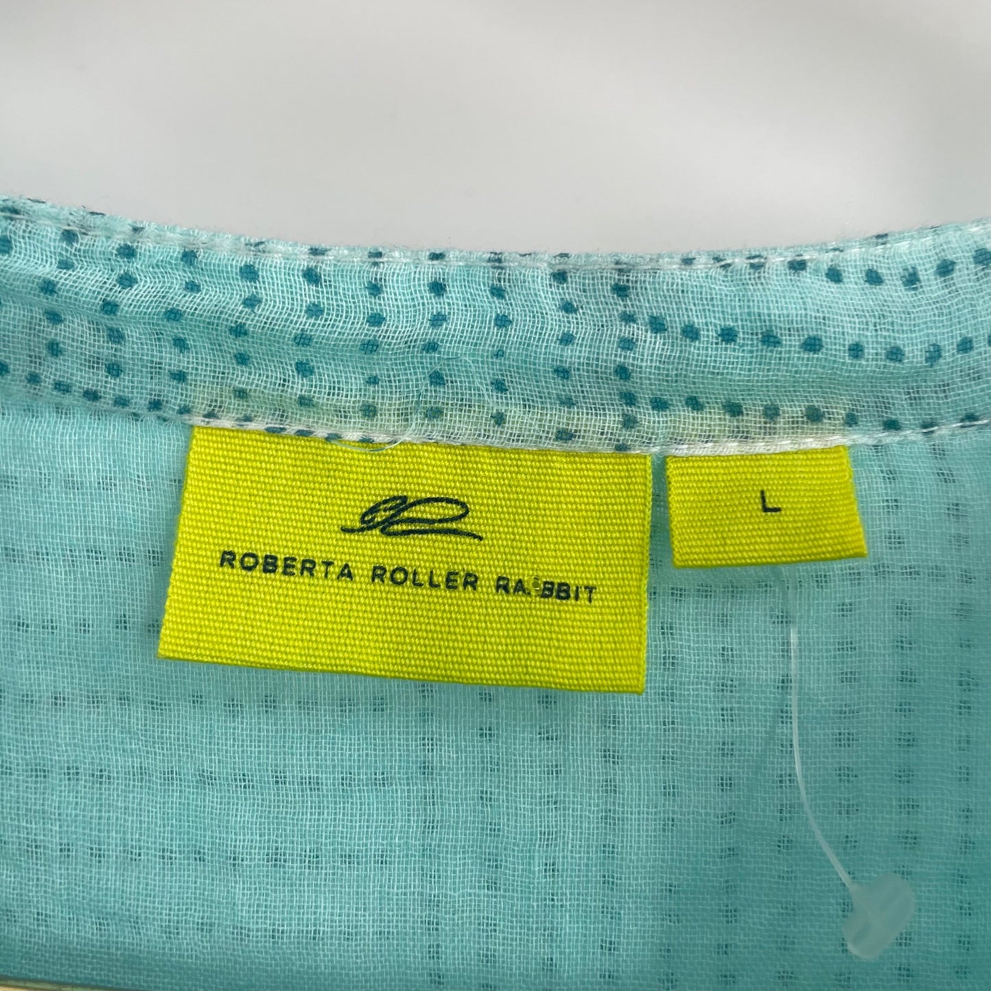 Roberta Roller Rabbit Teal Tunic Dress Womens Size Large Tassels Lightweight