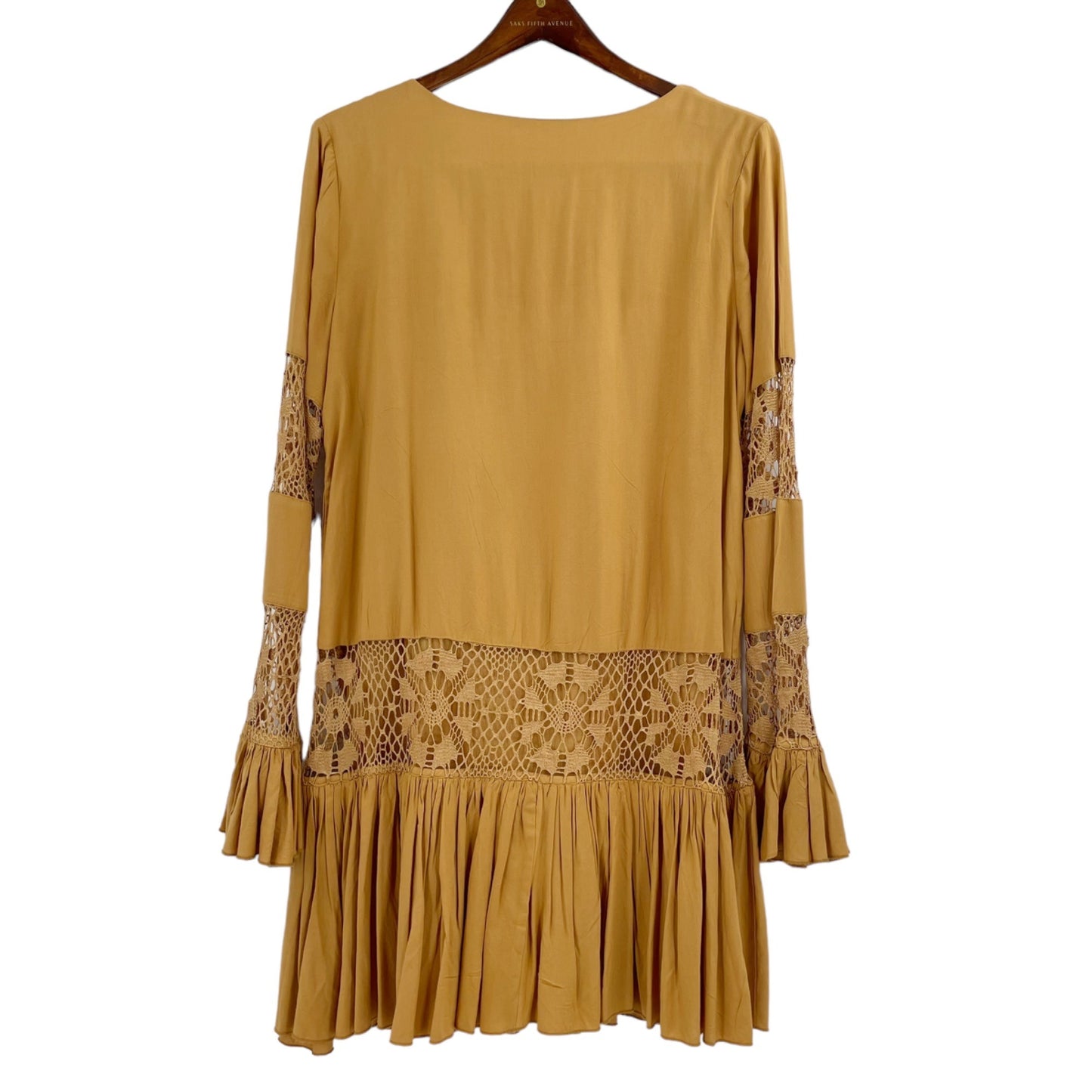 Revolve Tularosa Berkley Yellow Crochet Lace Long Sleeve Dress Womens Medium