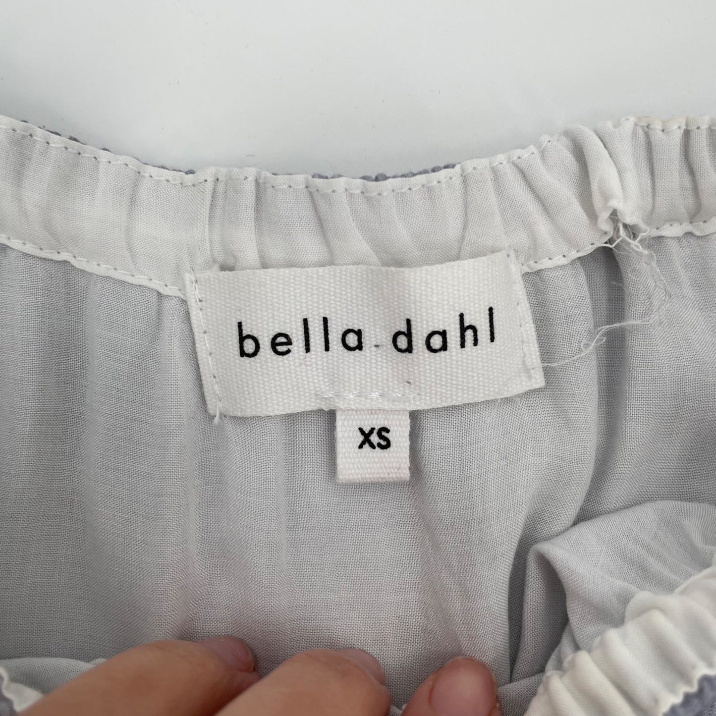 Bella Dahl Gathered Gray Ombre Glacier Print Belted Dress Womens Size XS