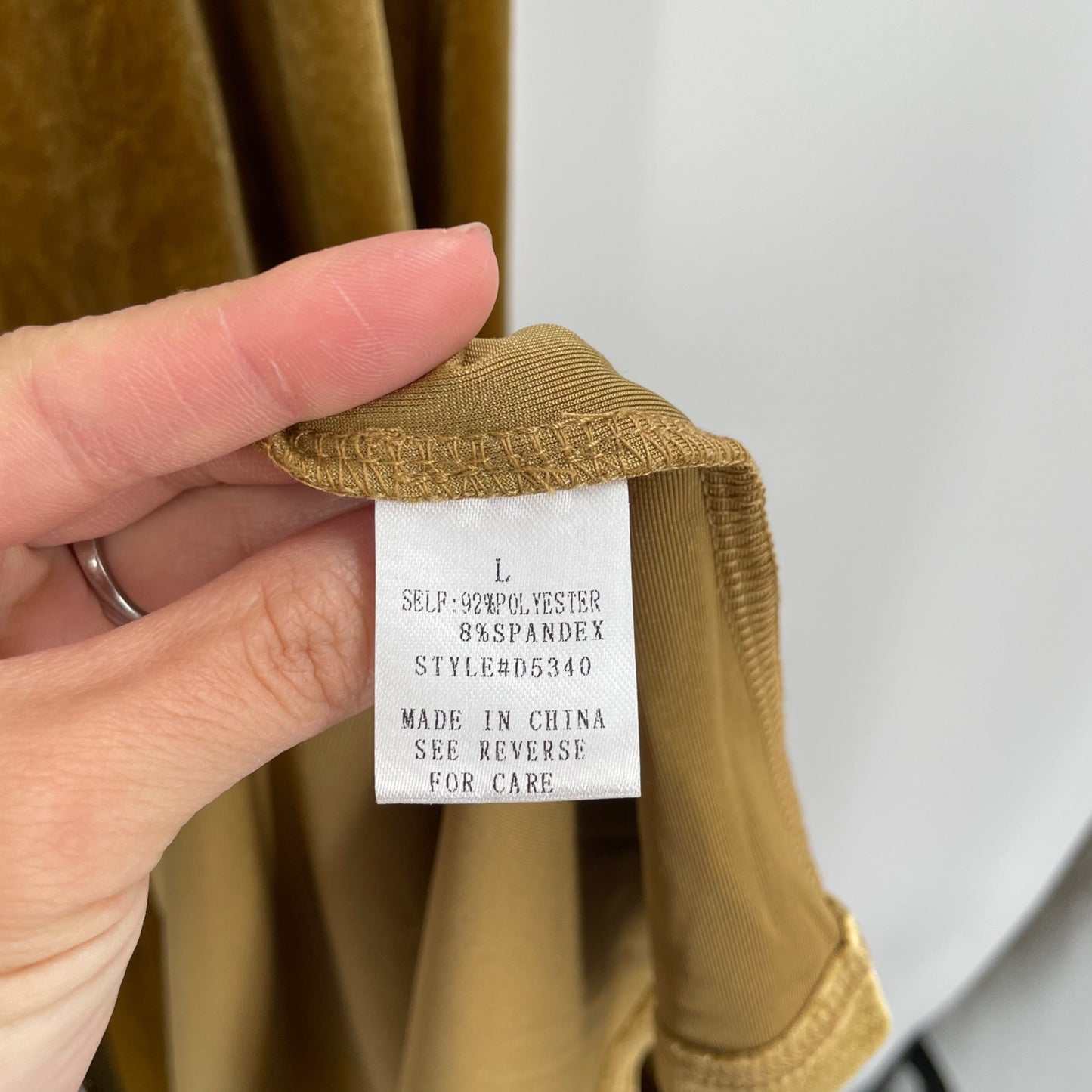 NWT See and Be Seen Gold Velvet Grecian Draped Maxi Dress Womens Size Large