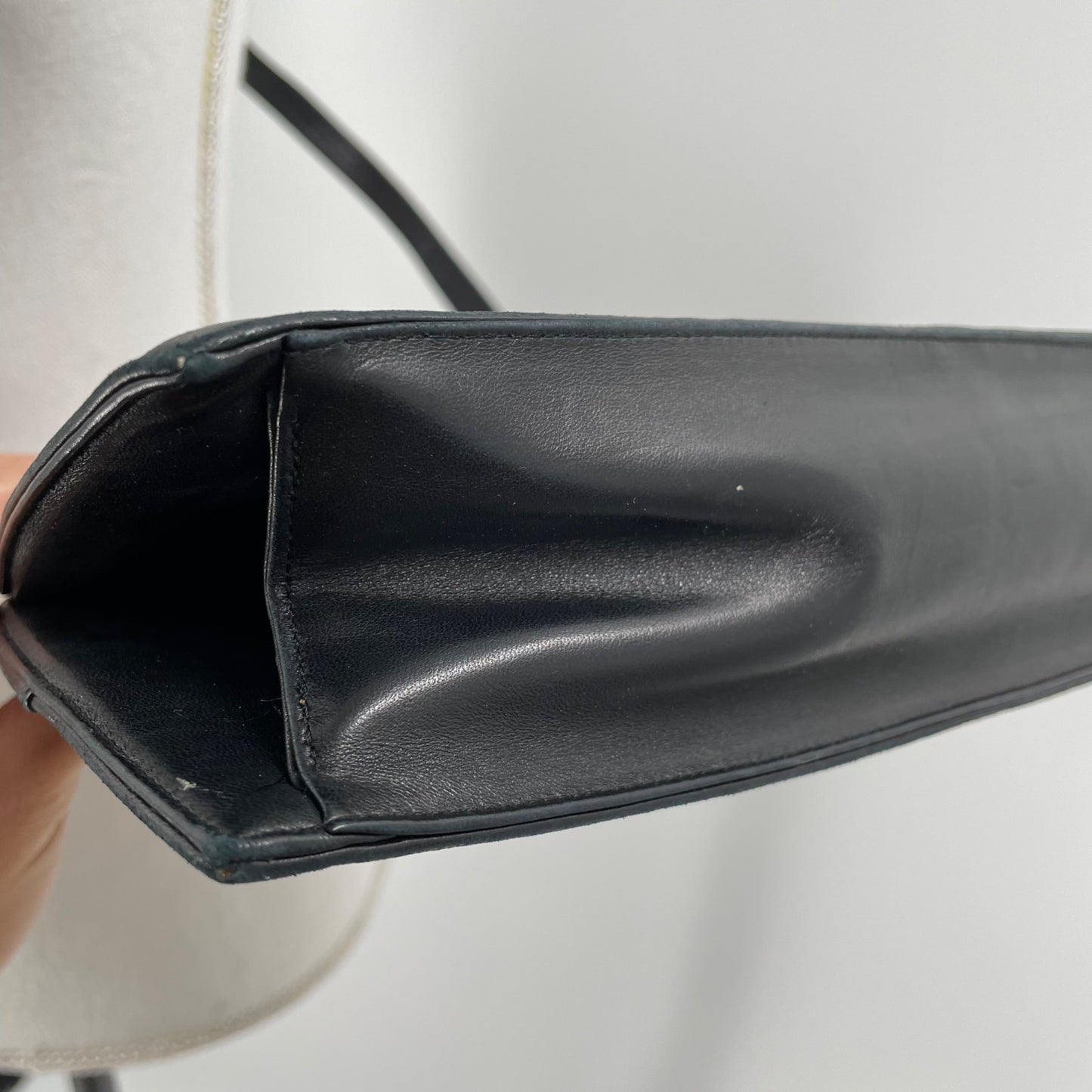 Bally Leather Black Brown Leather Crossbody Fold Over Purse Lightweight