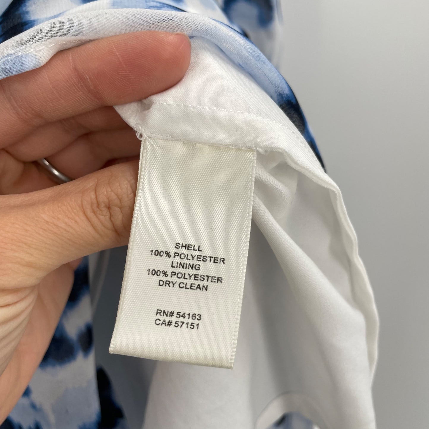 Eliza J Blue Watercolor Animal Print Long Sleeve Cold Shoulder Dress Womens 8