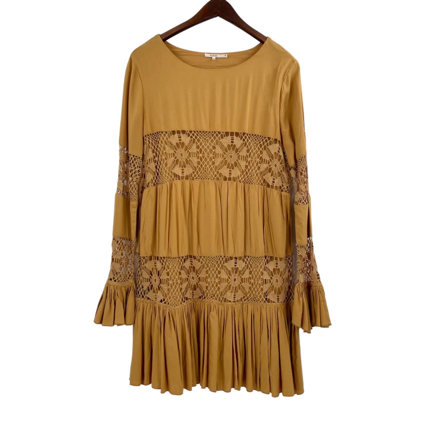 Revolve Tularosa Berkley Yellow Crochet Lace Long Sleeve Dress Womens Medium