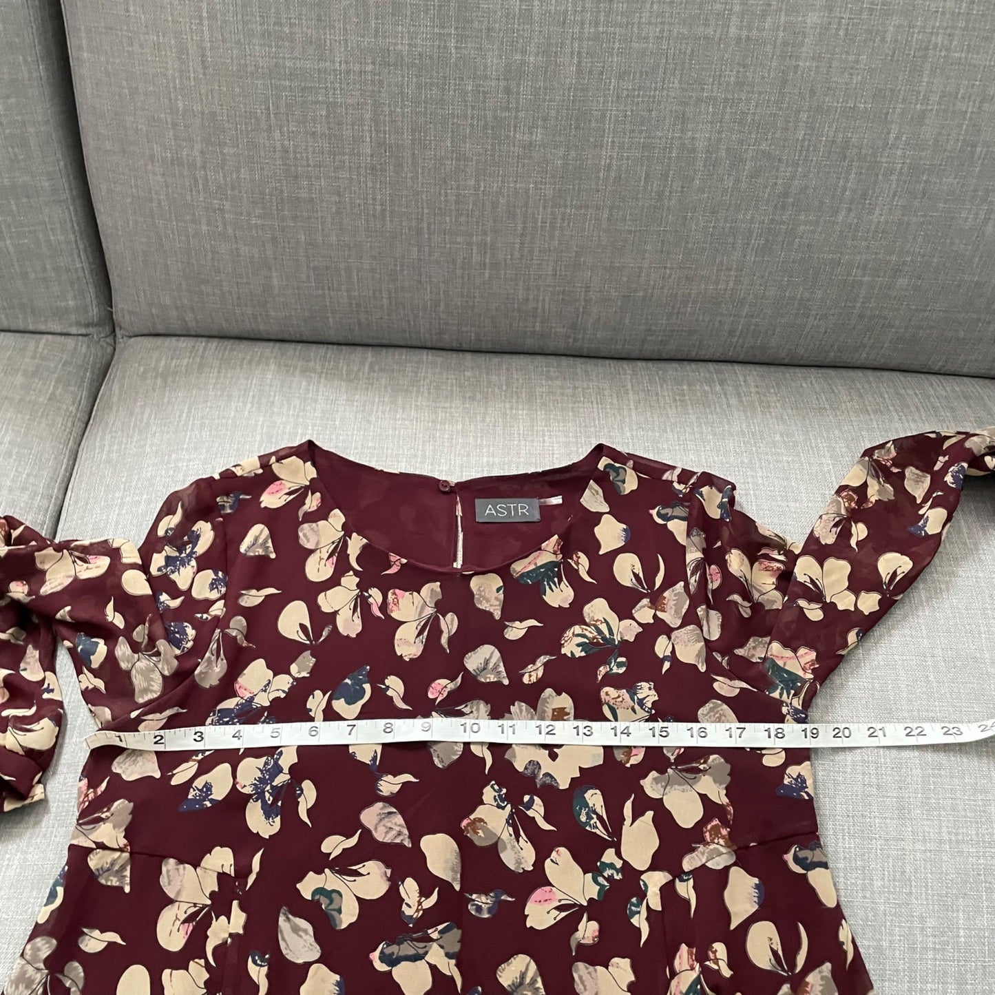 ASTR Purple Floral Long Sleeve Dress Women's Size Small Lightweight