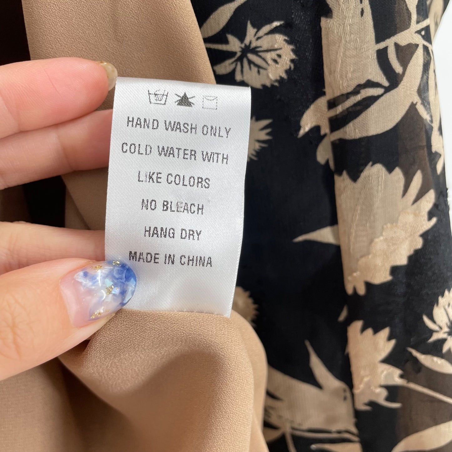 Dress Forum Black Tan Floral Open Front Kimono Womens Size Medium Pockets