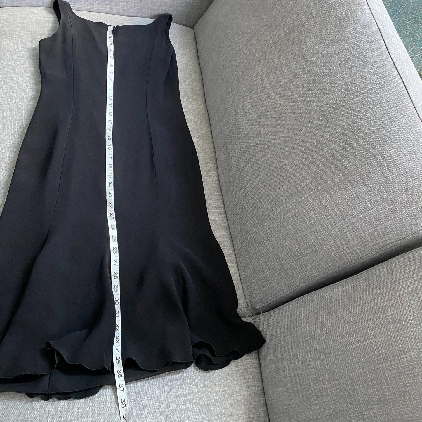 Armani Collezioni Black Silk Sleeveless Dress Womens 6 Old Money Quiet Luxury