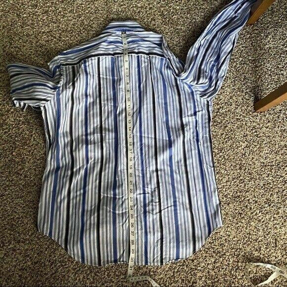 Bugatchi Uomo Contrast Cuff Button Up Shirt Mens Size Medium Striped Floral