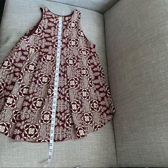 Elizabeth and James 100% Silk Floral Swing Pleated Tank Tunic Womens XS Boho