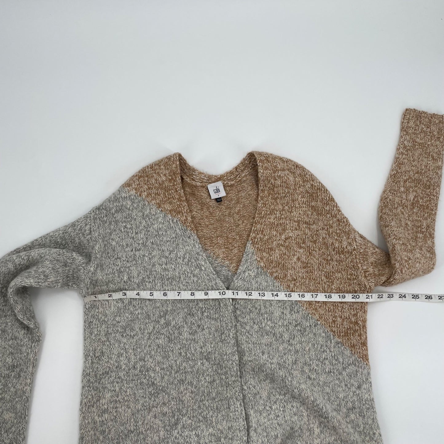 Cabi Tilt Color Block Long Line Cardigan Sweater Womens Size Small Style 3886
