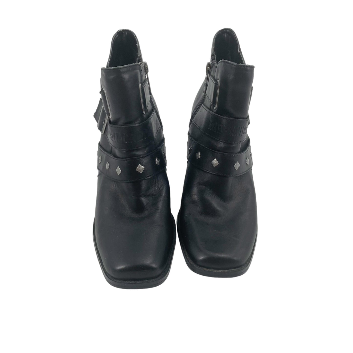 Harley-Davidson Bridgit Shootie Black Leather 4 Inch Ankle Boots Womens Size 9M