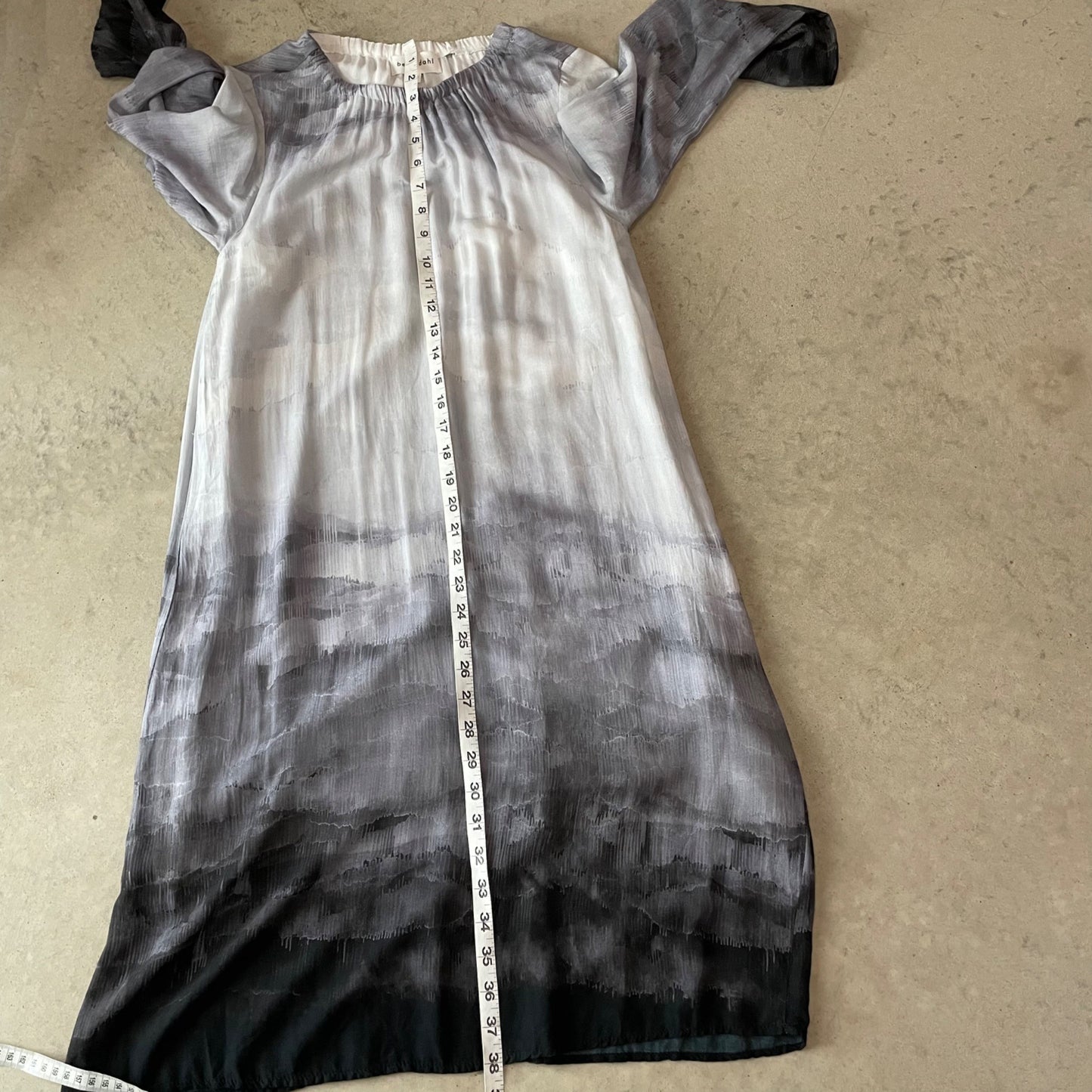 Bella Dahl Gathered Gray Ombre Glacier Print Belted Dress Womens Size XS