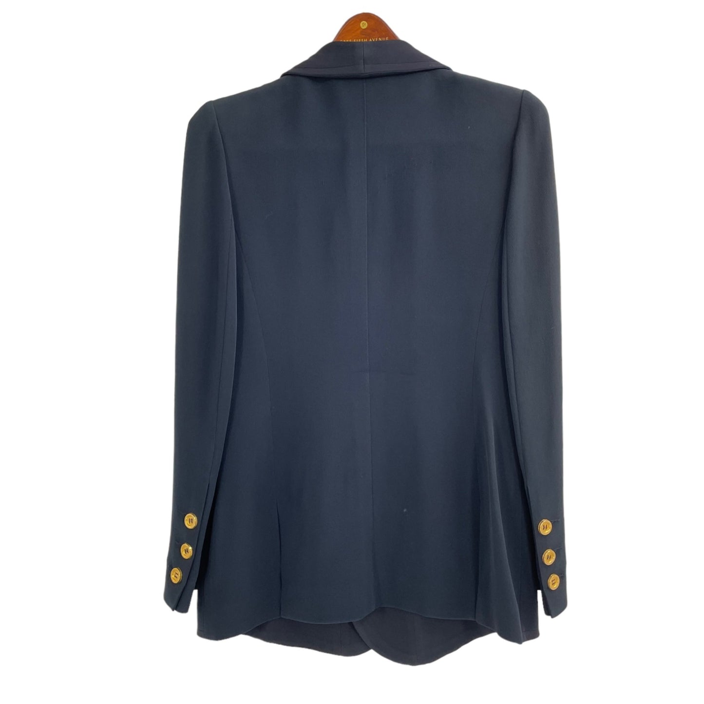 Sonia Rykiel Navy Gold Button Blazer Pockets Womens Size Large Classic Office