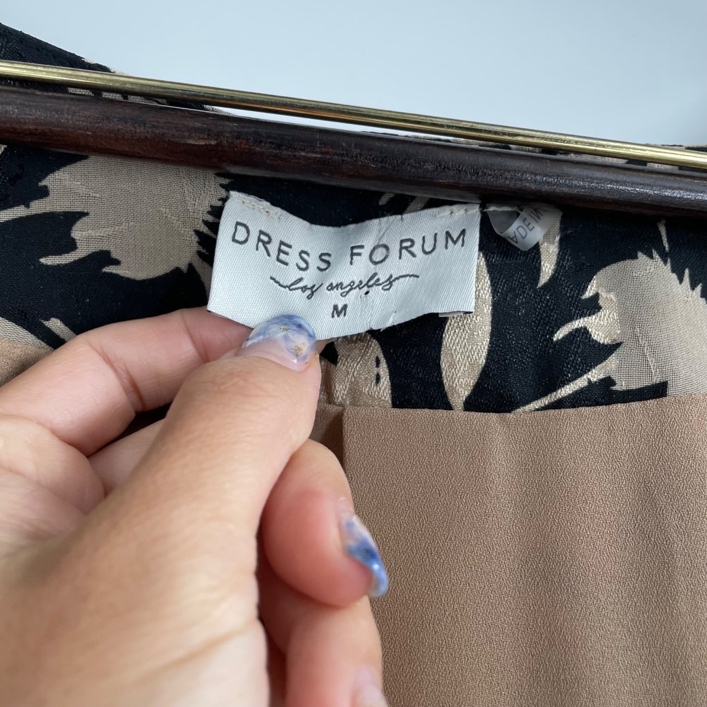 Dress Forum Black Tan Floral Open Front Kimono Womens Size Medium Pockets