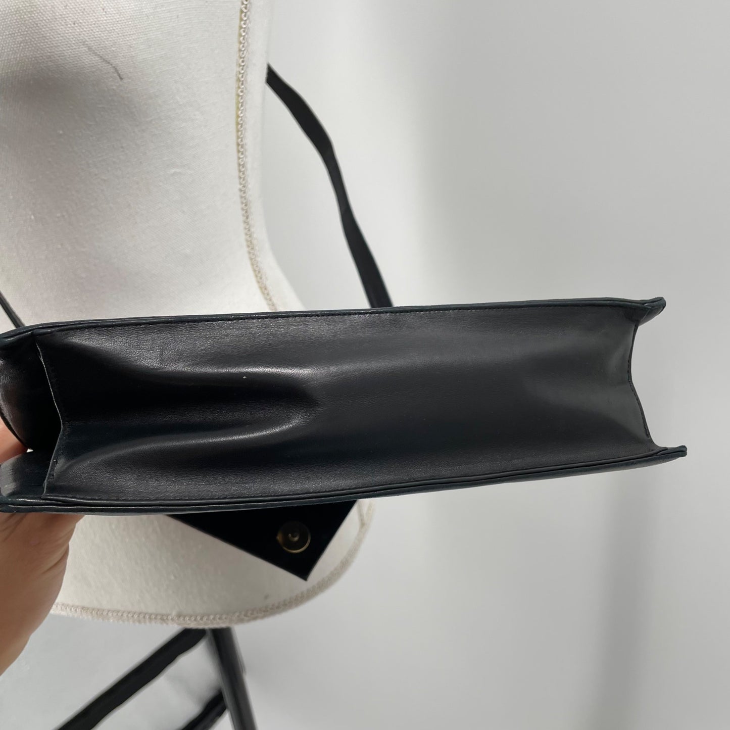 Bally Leather Black Brown Leather Crossbody Fold Over Purse Lightweight