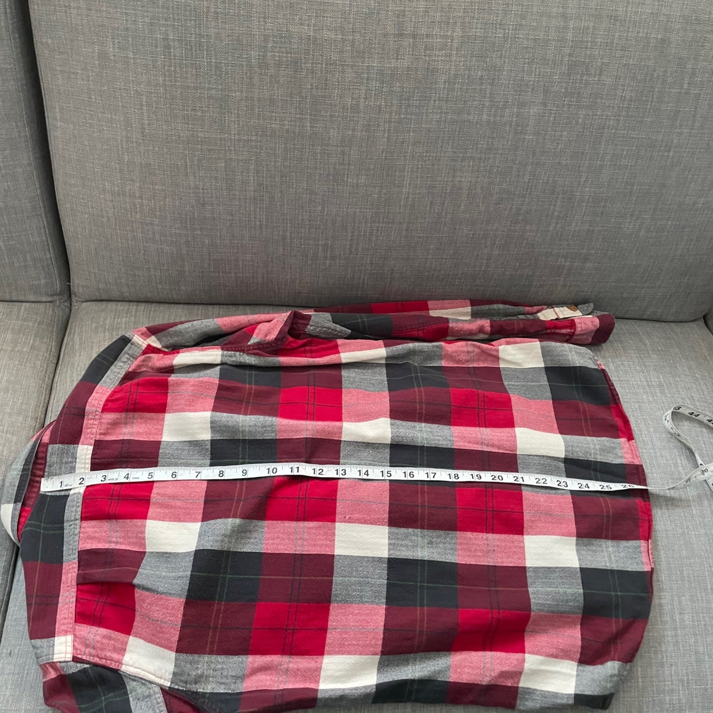 J. Crew Factory Red Plaid Flannel Button Up Shirt Mens XS Cotton Preppy Classic