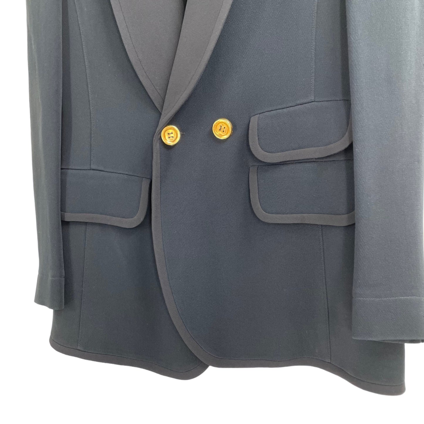 Sonia Rykiel Navy Gold Button Blazer Pockets Womens Size Large Classic Office