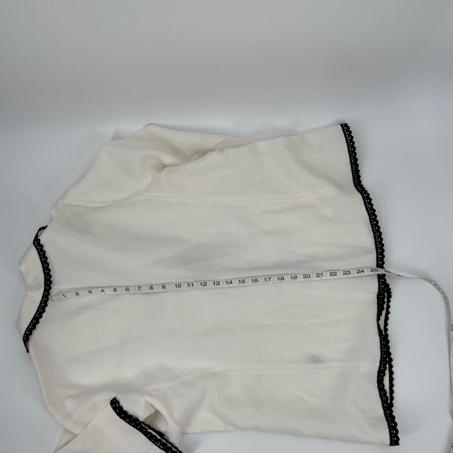 Linea by Louis Dell'Olio White Black Trim Linen Blazer Jacket Women's Size XL