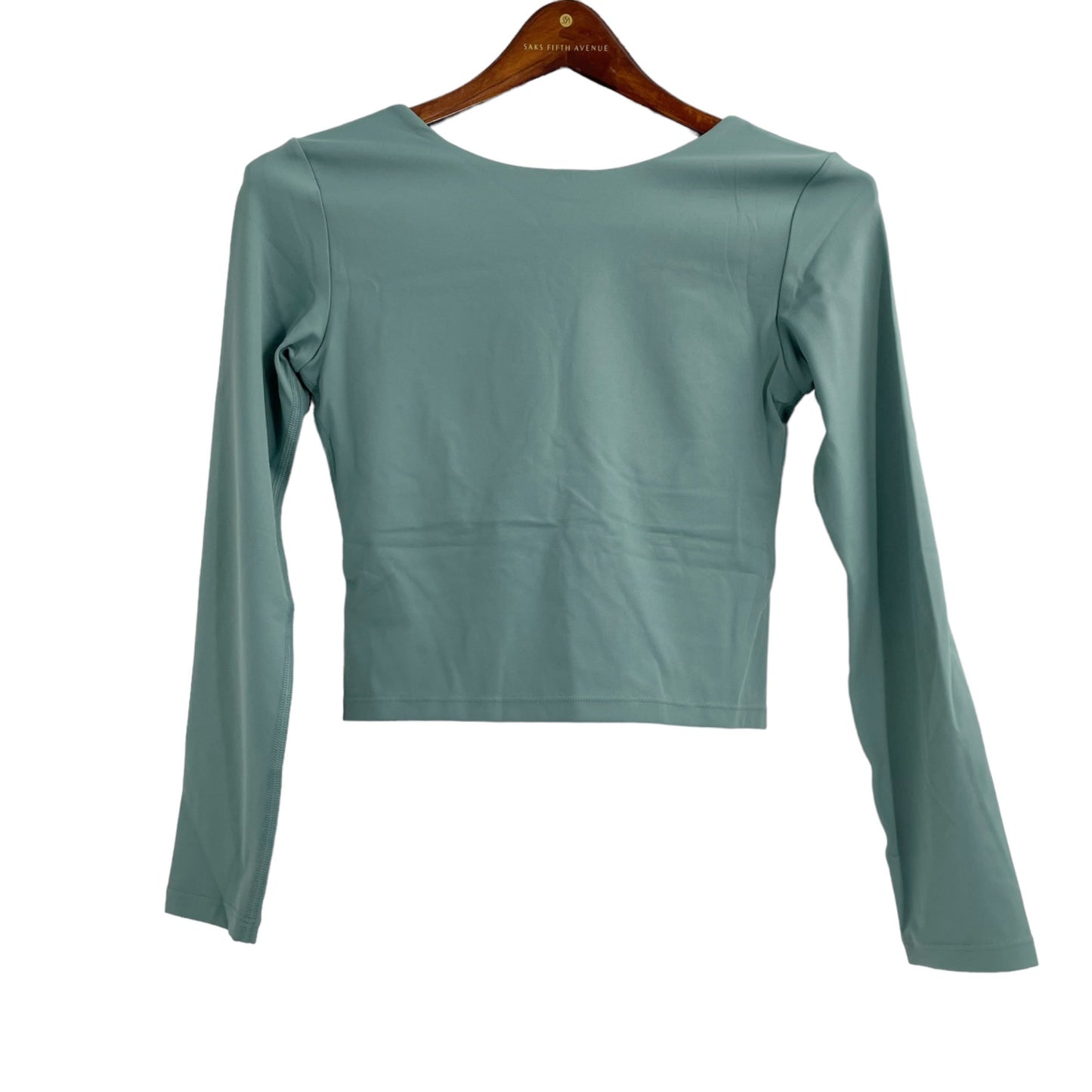 NWT Halara Green Scoop Neck Long Sleeve Sports Top Womens Size 6 Shelf Bra
