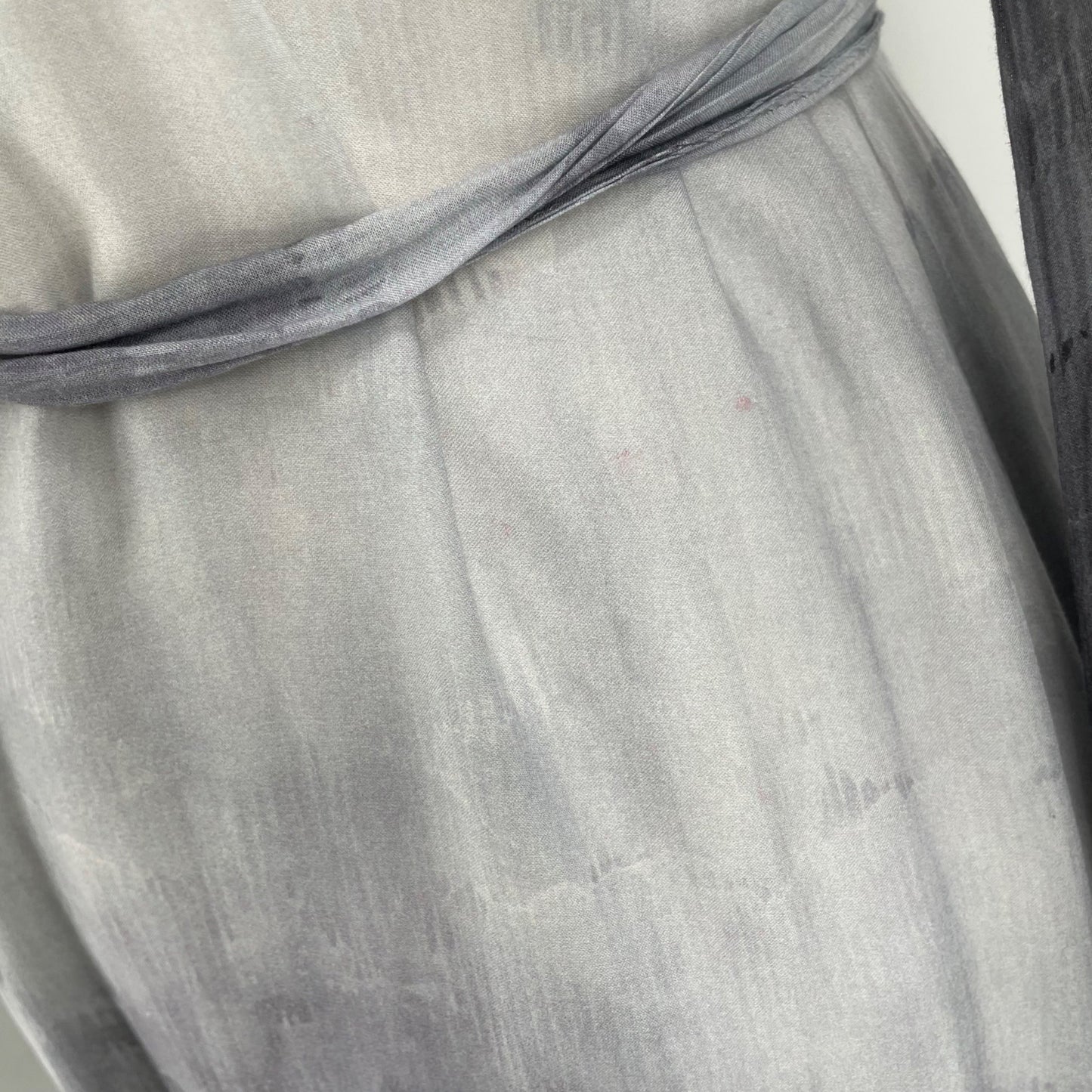 Bella Dahl Gathered Gray Ombre Glacier Print Belted Dress Womens Size XS