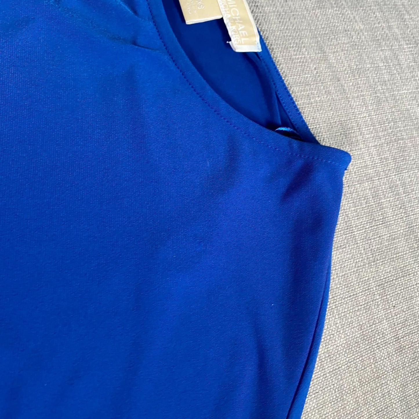 MICHAEL Michael Kors Blue Asymmetrical Dress Womens XS Grecian Flattering Slinky