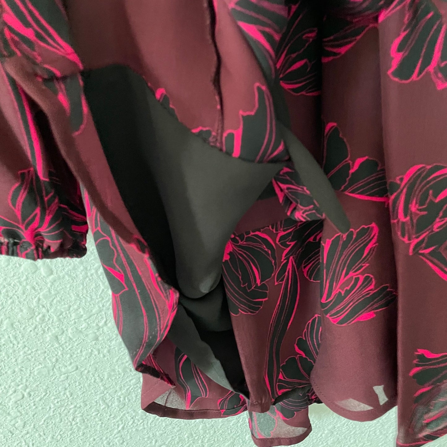 A.L.C. Embry Bordeaux Womens Size 0 Silk Chiffon Belted Mini Wrap Dress Feminine