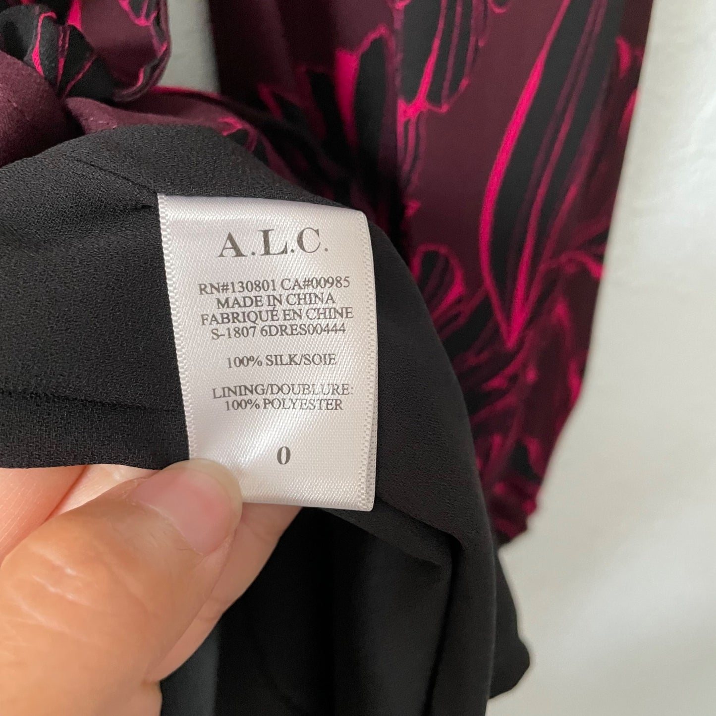 A.L.C. Embry Bordeaux Womens Size 0 Silk Chiffon Belted Mini Wrap Dress Feminine