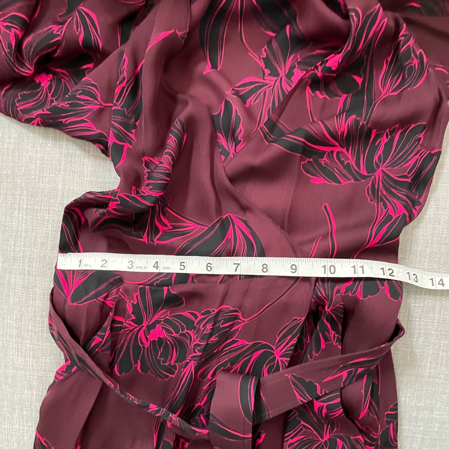 A.L.C. Embry Bordeaux Womens Size 0 Silk Chiffon Belted Mini Wrap Dress Feminine
