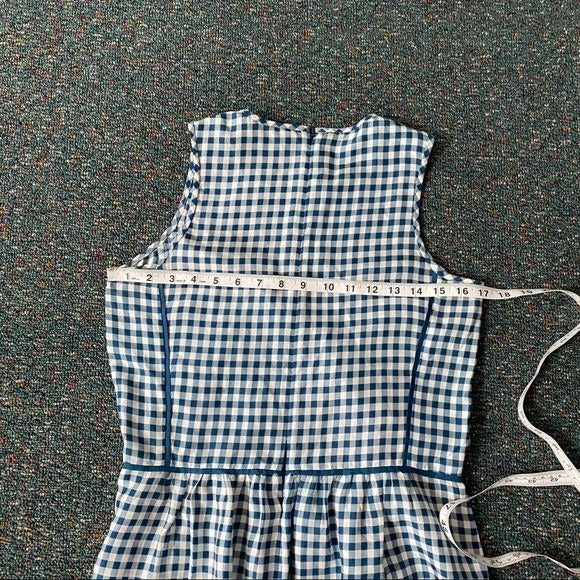 J. Crew 100% Silk Gingham Ruffle Sleeveless Top Women’s Size 2 Tall