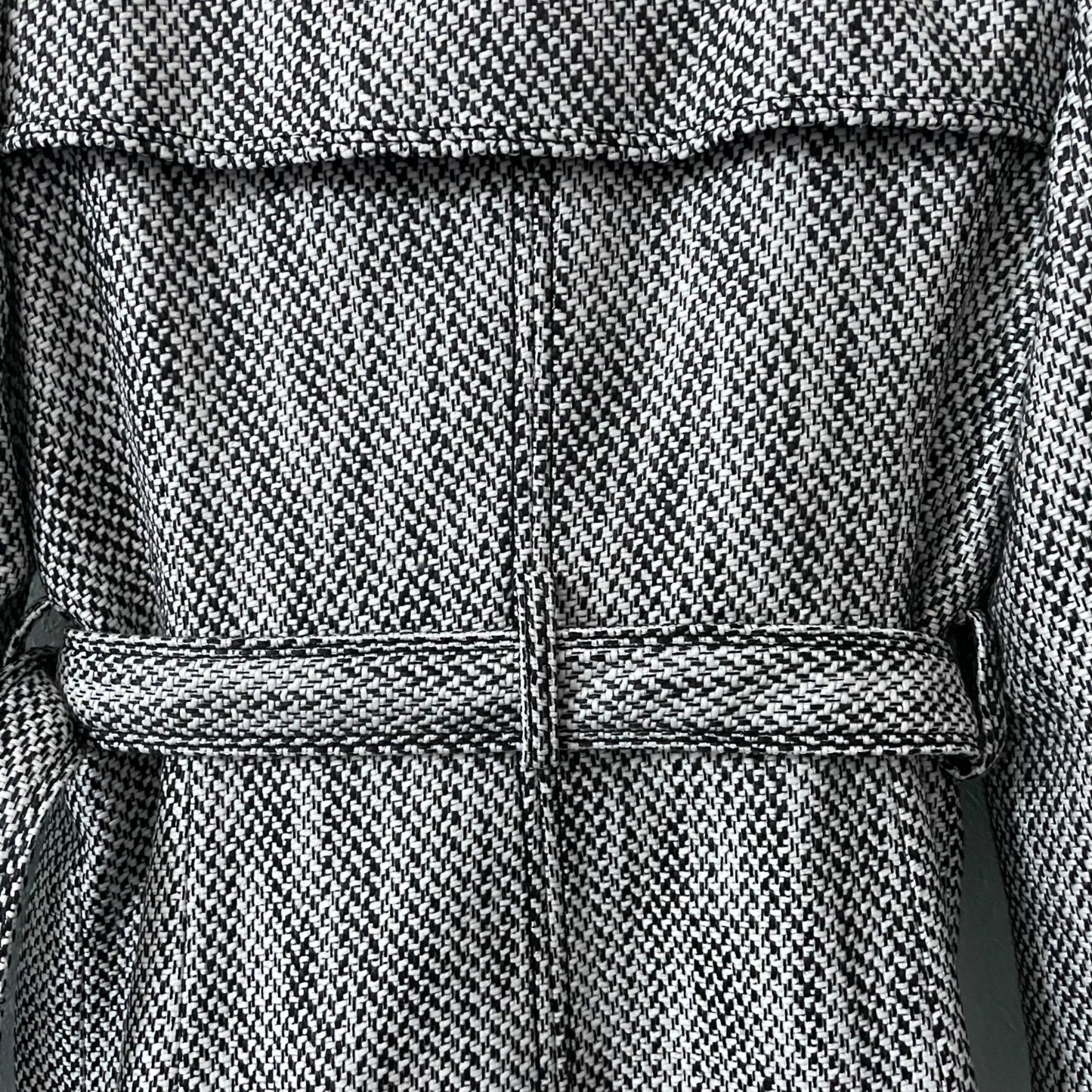 Banana Republic Black White Belted Peacoat Women's Size XS