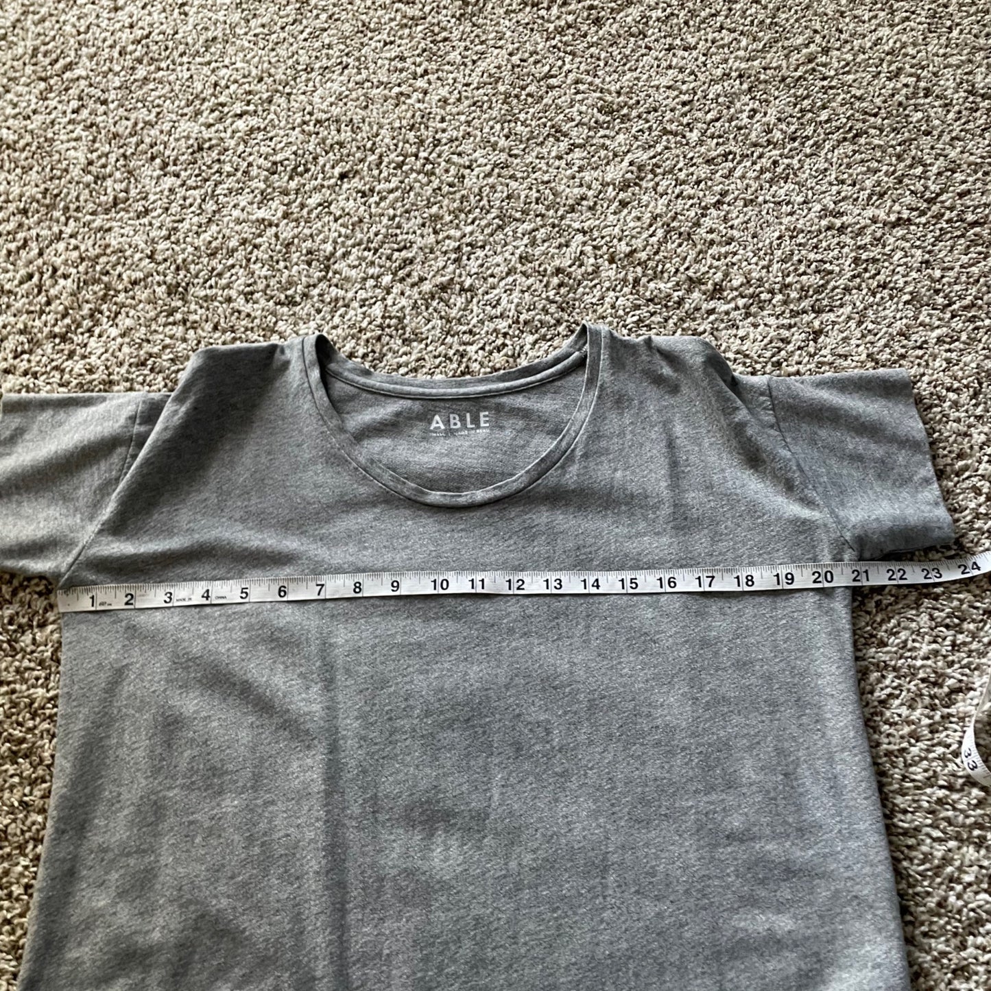 ABLE Gray Short Sleeve T-Shirt Dress Women's Size Small Cotton Casual Neutral