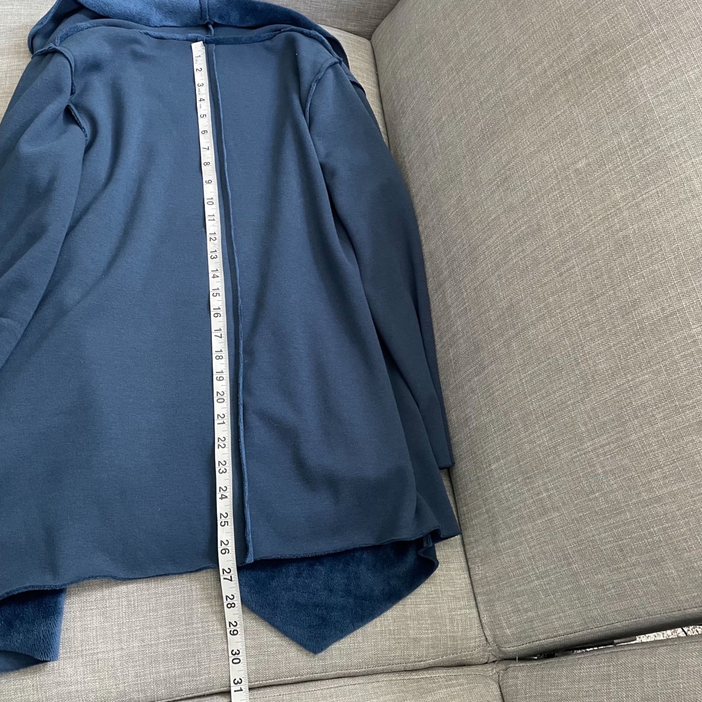 Soft Surroundings Blue Cozy Carefree Faux Fur Lined Jacket Size PM