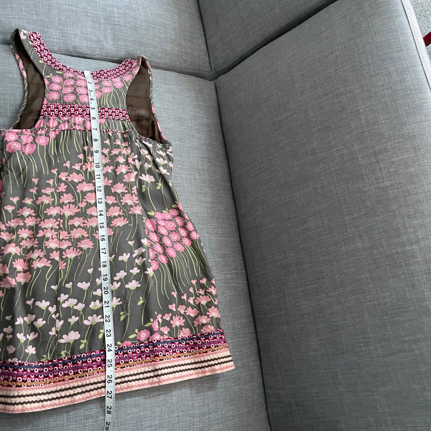 Free People Sleeveless Floral Boho Split V-Neckline Shift Dress Women's Size 2