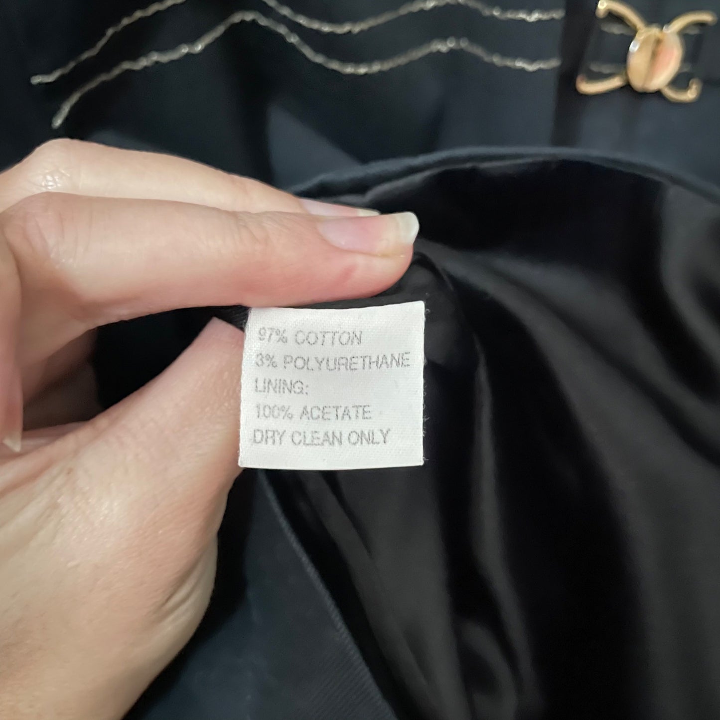 St. John Sport Dark Navy Toggle Up Jacket Size Petite 2P Classic Gold Hardware