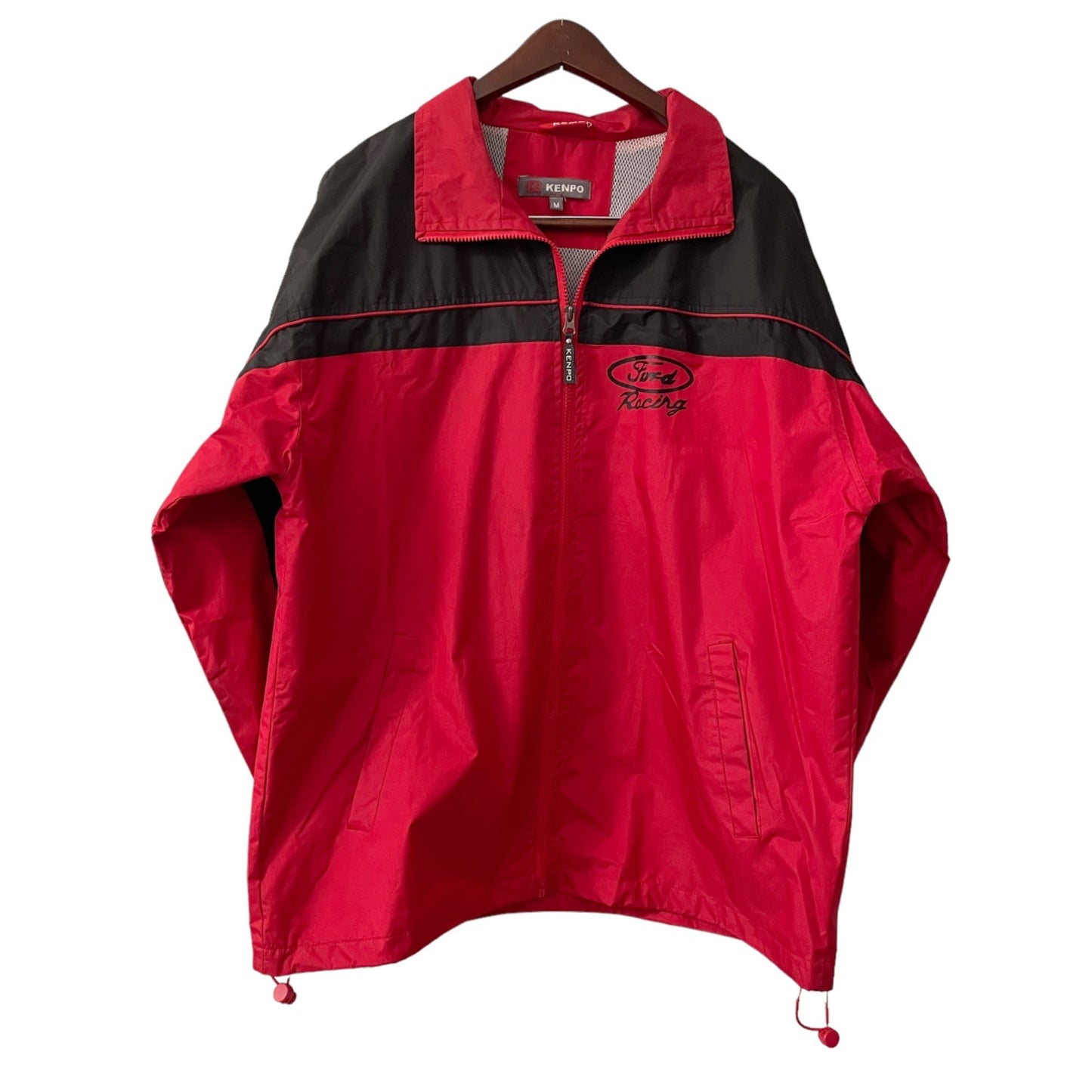 Kenpo Ford Racing Red Black Full Zip Jacket Men's Size Medium Lightweight Casual
