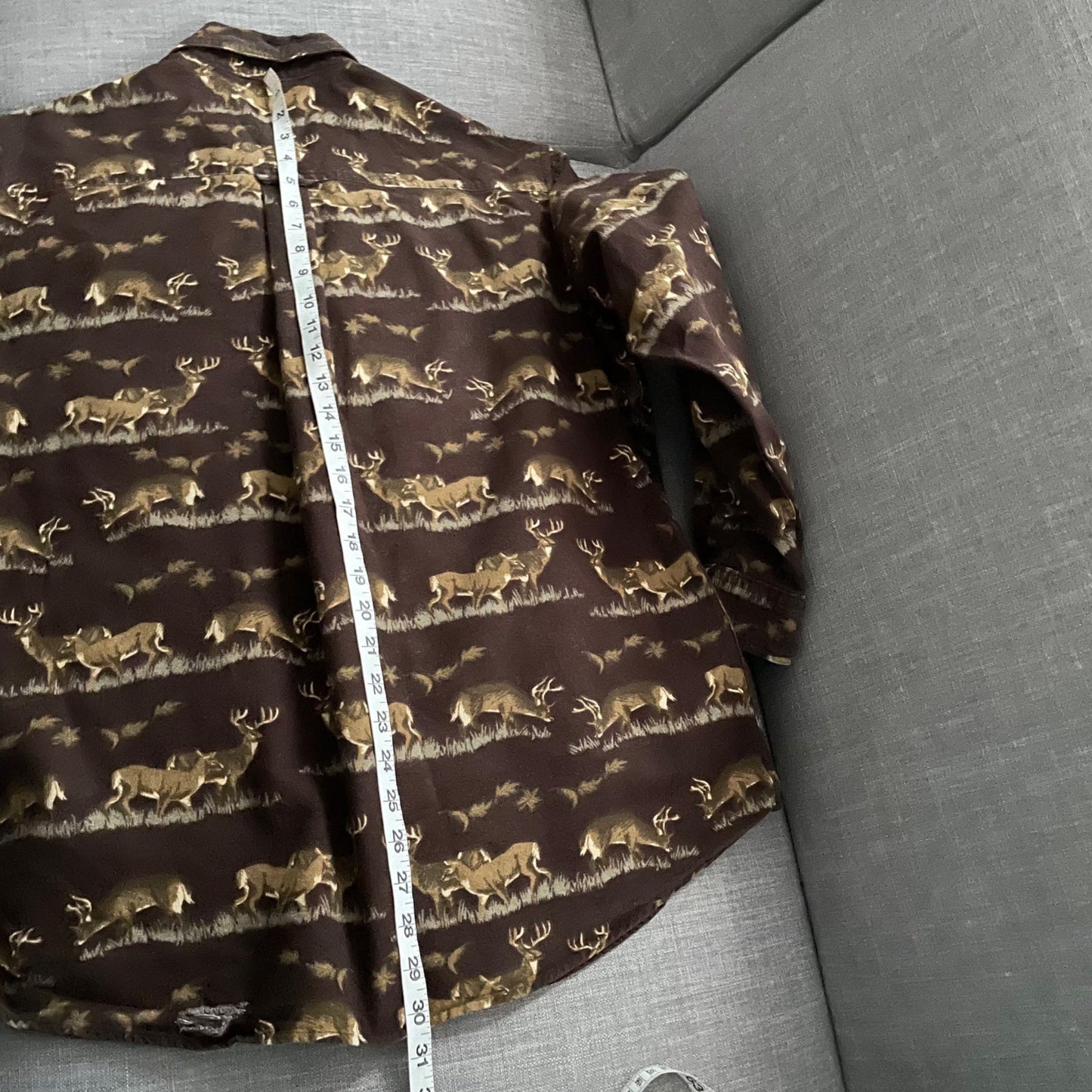 Rare Vintage Woolrich Brown Deer Hunting Button Down Shirt Men's Size Medium