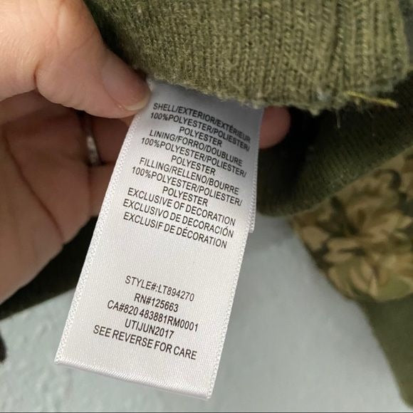 Limited Too Camo Patches Full Zip Bomber Jacket Youth Girl's Size 4 Casual