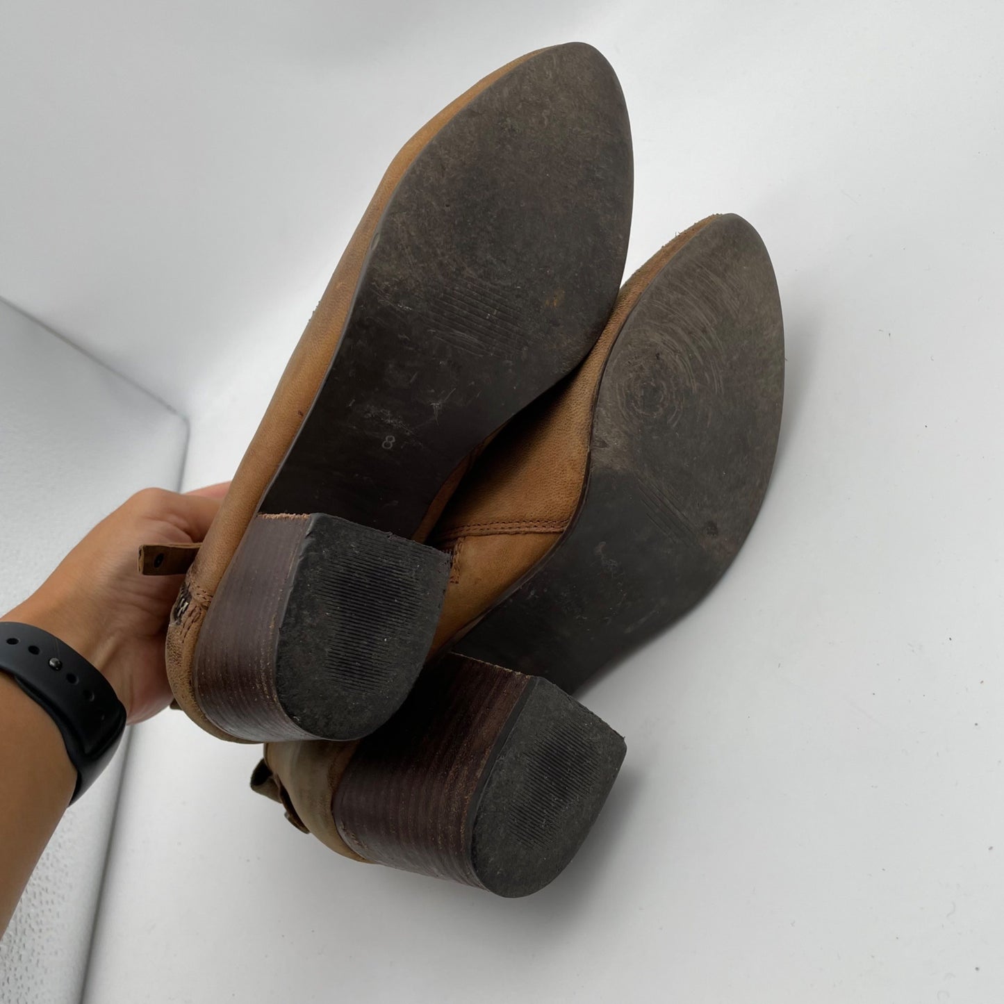 Steve Madden Brown Leather Julius Ankle Boots Pointed Toe Women's Size 8