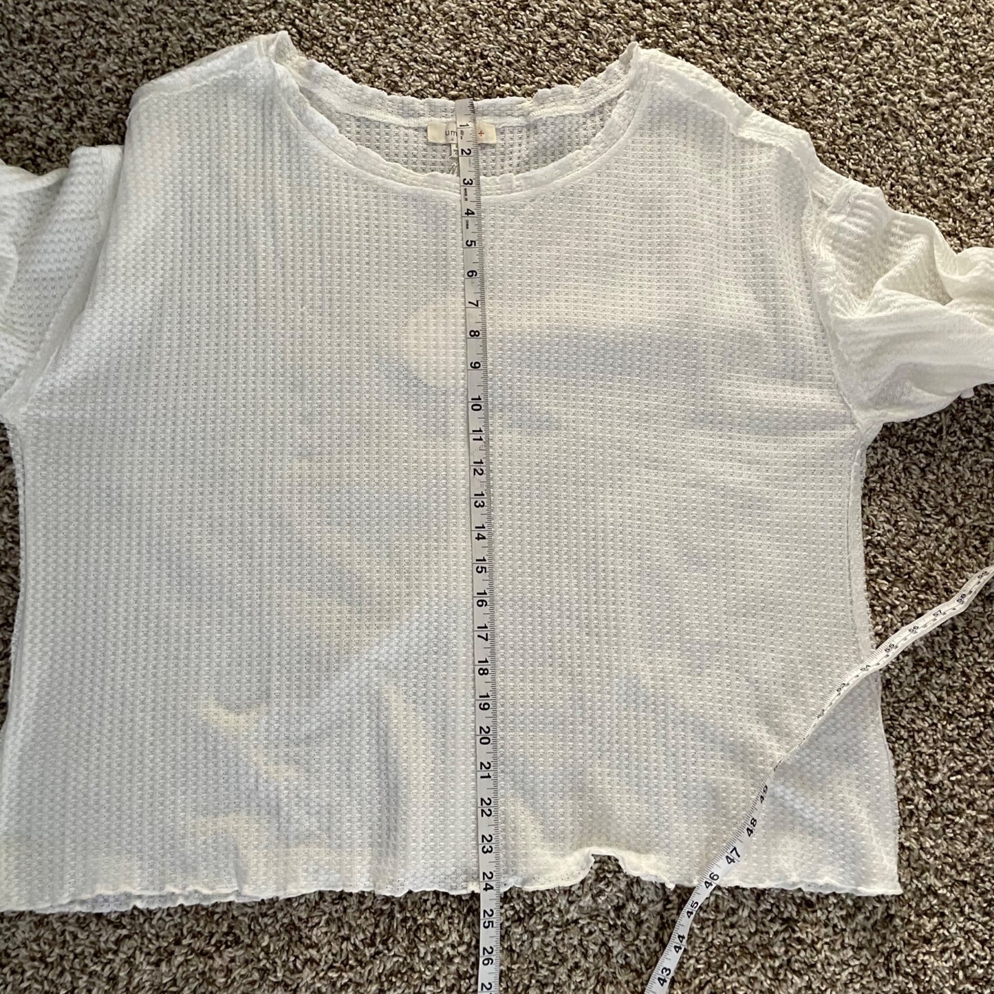 NWT Umgee White Ruffle Sleeve Ribbed Oversize Top Women's Size 1XL 90's Y2K