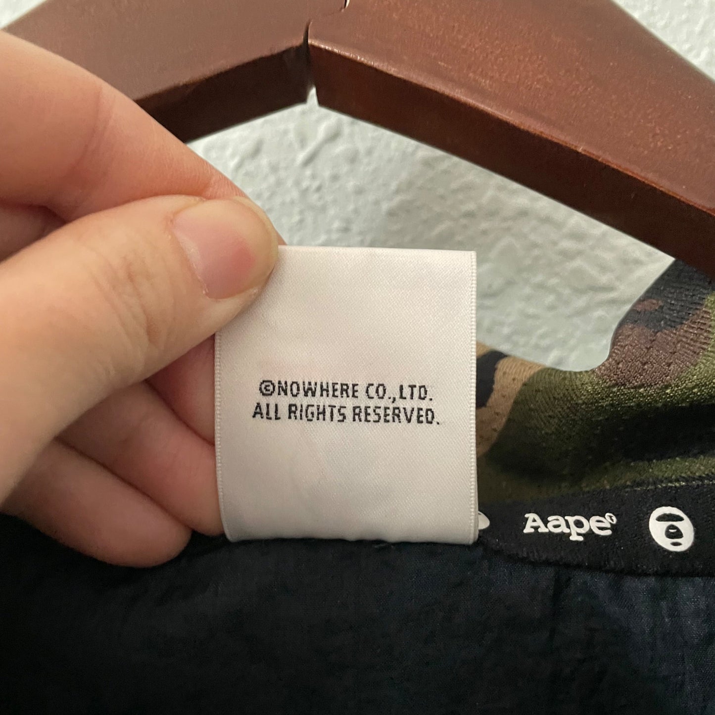 AAPE Blue Hooded Graphic Logo Windbreaker Jacket Men's Small By A Bathing Ape