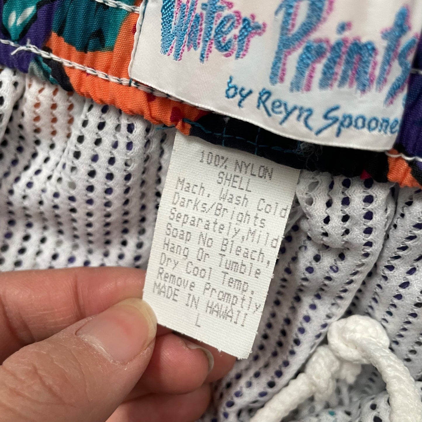 RARE Water Prints by Reyn Spooner Retro Hawaiian Print Swim Trunks Men's Large