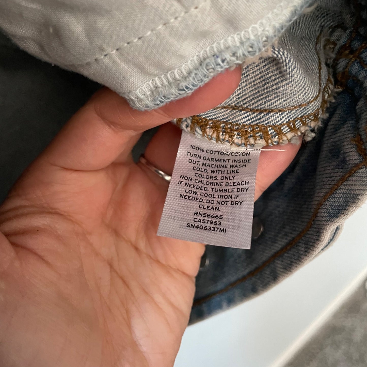 Something Navy Blue Light Wash Denim Jean Jacket Women's Size XS Casual Cotton