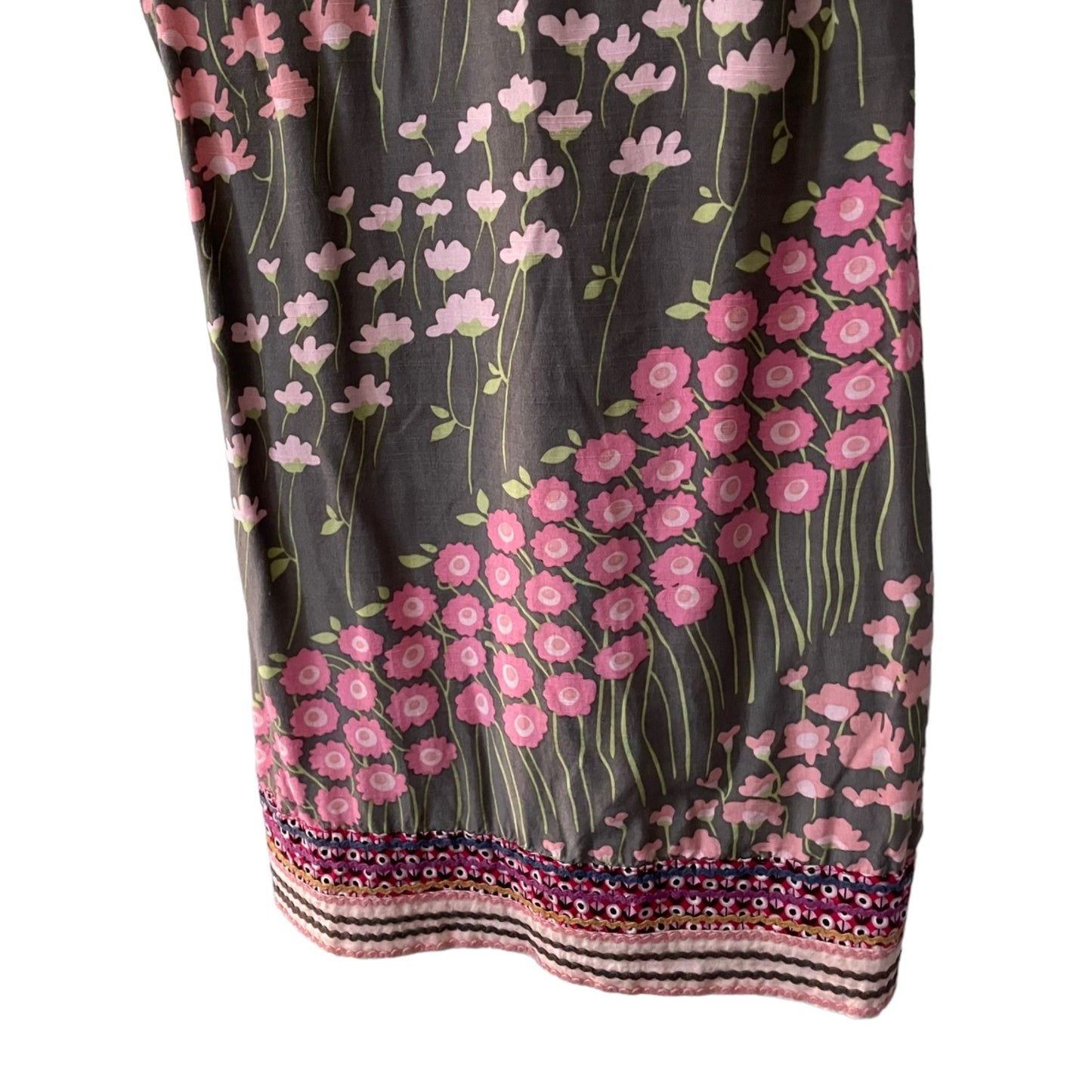 Free People Sleeveless Floral Boho Split V-Neckline Shift Dress Women's Size 2