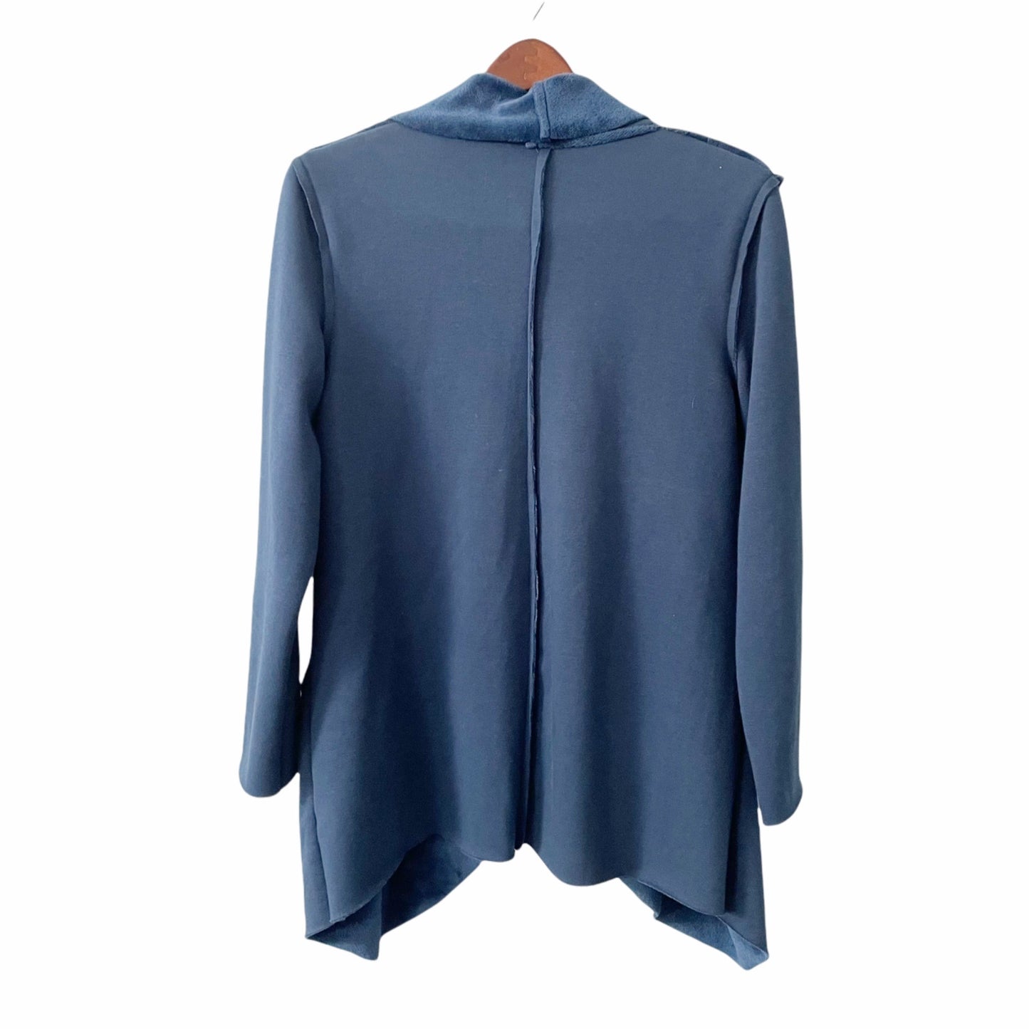 Soft Surroundings Blue Cozy Carefree Faux Fur Lined Jacket Size PM